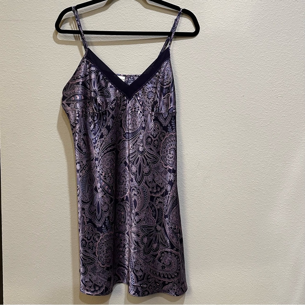 Liz Claiborne XL Purple Paisley Slip Dress